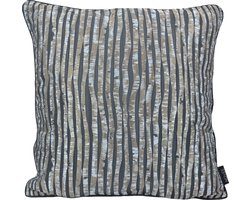 Silver Lines Kussenhoes | Jacquard / Polyester | 45 x 45 cm | Zwart / Zilver
