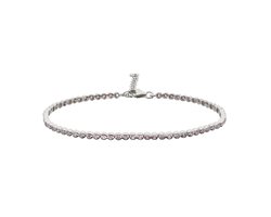 Silver Lining armband - zilver - gerodineerd - lila zirkonia - tennisarmband - 18 + 2.5 cm