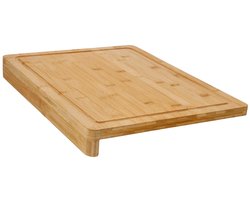 Silvercrest Bamboe snijplank met praktische aanslaglijst voor stabiele grip en rondom lopende sap opvanggoot - 45 x 35 cm