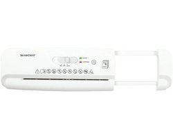 Silvercrest Opzet Papiervernietiger Wit - Uittrekbare telescooparm voor ronde of hoekige prullenbakken - Snijtype: strip-cut - Snijcapaciteit: max. 6 vel A4 (80 g/m²) - Automatische start/stop-functie