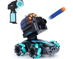 Silvergear Bestuurbare Auto met Schietfunctie - 2 Speelopties - RC Auto met Soft Bullets voor Binnen & Buiten - RC Car - Schietschijf - Interactief Speelgoed voor Kinderen - Cadeau voor Jongens en Meisjes - Vanaf 6 Jaar - Zwart