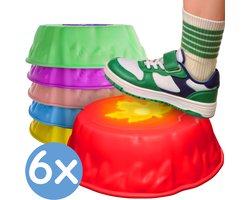 Silvergear Stapstenen met LED-licht 6 Stuks - Train Balans en Evenwicht - Educatief Montessori Speelgoed - Spelletjes - Balance Board - Stepping Stones voor Kinderen - Balansstenen - Schoencadeau voor Jongens en Meisjes - 3, 4, 5, 6, 7, 8, 9, 10 Jaar