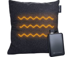 Silvergear Warmtekussen Elektrisch & Oplaadbaar - Warmte Kussen met Powerbank - 45x45 - Donkergrijs