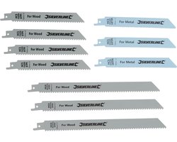 Silverline 10-delige set reciprozaagbladen - hout en metaal - diverse lengtes en tandsteek - universele schacht