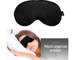 SIMIA™ Premium 19 Momme Moerbei Zijden Slaapmasker – 100% Verduisterend Oogmasker – Zwart