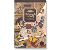 Simno® Sticker- en papierset - 50 vellen - Set met vellum stickers, hobbypapier en decoratiepapier voor bullet journal en scrapbook - Fluttering as Butterfly