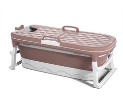 Simple Fix Opvouwbaar Bad 138 cm - Zitbad ook geschikt als IJsbad - Ligbad voor Volwassenen & Kinderen - Inklapbaar - Capaciteit 220 L - Extra lang - Roze