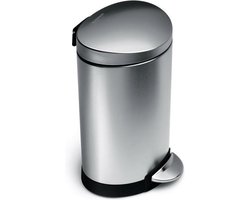 Simple Human Semi Round Stepcan - 6 l - mat RVS