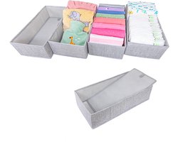SIMPLE JOY® HEMNES FileFolding Box voor IKEA Hemnes ladekast, HET ORIGINEEL; perfecte pasvorm; stevige basis; lade-organisatiesysteem; luierverschoonspullen, kinderkleding, speelgoed, truien; set van 4