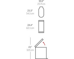 Simplehuman Afvalemmer - Slim - 45 l - Wit - RVS