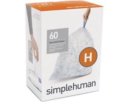 Simplehuman Afvalzak Code H - Kunststof - 30-35 liter - Pak van 3x20 Stuks - transparant