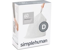 Simplehuman Code D Afvalzakken - 20 liter - 60 stuks - met Trekband - Wit