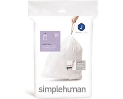 Simplehuman Code J Afvalzakken - 40 liter - 20 stuks - met Trekband - Blauw