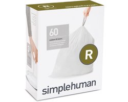 Simplehuman Code R Afvalzakken - 10 liter - 60 stuks - met Trekband - Wit
