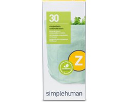 Simplehuman Code Z Afvalzakken Composteerbaar - 4 liter - 30 stuks - met Trekband - Groen