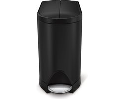 Simplehuman - Prullenbak Butterfly 10 liter - Zwart - Roestvast Staal