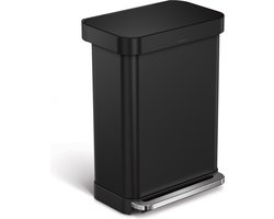 Simplehuman - Prullenbak Liner Pocket 55 liter - Zwart - Roestvast Staal