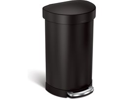 Simplehuman - Prullenbak Liner Pocket Half Rond 45 liter - Zwart - Roestvast Staal
