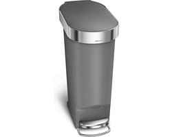 Simplehuman Prullenbak Slim - 40 l - Grijs