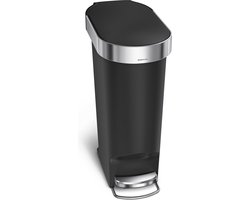 Simplehuman Prullenbak Slim - 40 l - Zwart