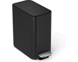Simplehuman - Prullenbak Slim Liner Pocket 5 liter - Zwart - Roestvast Staal