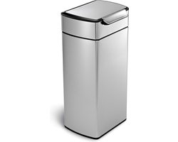 Simplehuman Prullenbak Touch Bar - 30 l - Zilver