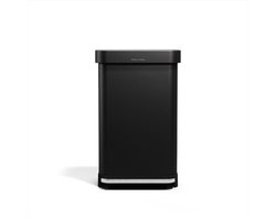 Simplehuman Rechthoekige Pedaalemmer - 45L - Met Zakkenhouder - Mat Zwart RVS