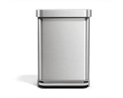 Simplehuman Rechthoekige Pedaalemmer - 55L - Met Zakkenhouder - Zilver RVS