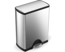 Simplehuman Rectangular Classic Recycler Prullenbak - 30+16 l - Zilver
