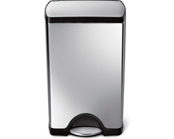 Simplehuman Rectangular Pedaalemmer Prullenbak - 38 l - Mat RVS