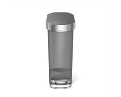 Simplehuman Slanke Plastic Pedaalemmer - 40 liter - Met zakkenrand - Grijs Kunststof