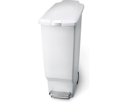Simplehuman Slimline Prullenbak - 40 l - Plastic - Wit