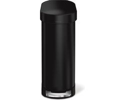 Simplehuman Slimline prullenbak - 45 Liter - Mat Zwart RVS