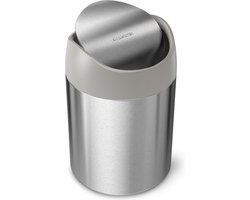 Simplehuman Tafelafvalbakje van 1,5 Liter - Geoborsteld Roestvrij Staal
