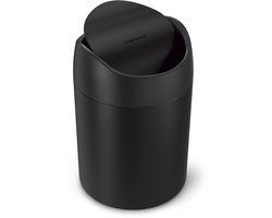 Simplehuman Tafelafvalbakje van 1,5 Liter - Mat Zwart Roestvrij Staal