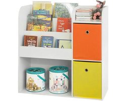 Simpletrade Boekenkast - Boekenrek - 2 manden - 5 compartimenten - 89x88x35 cm