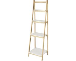 Simpletrade Boekenrek - Wandrek - Inklapbaar - 4 planken - Vloerbeschermers - 42x34x140 cm