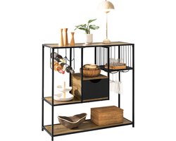 Simpletrade Dressoir - tafel - MDF/metaal - Bruin/zwart - 100x95x33 cm