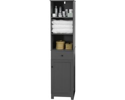 Simpletrade - Hoge badkamerkast - Badkamerrek - Grijs - 40x161x35 cm