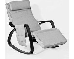 Simpletrade Schommelstoel - Ligstoel - Verstelbaar voetsteun - Grijs - 66x80x92 cm