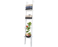 Simpletrade Wandrek - Boekenrek - 4 legplanken - Wit - 33x180x23 cm