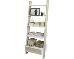 Simpletrade Wandrek - Boekenrek - Lade - Vloerbeschermers - 4 planken - 65x176x40 cm