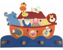 Simply For Kids Ark van Noach kapstok - Houten kapstok met 4 knoppen