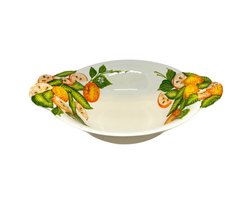 Sinaasappel schaal diep reliëf 30 cm ovaal wit oranje | EWSS01 | Piccobella