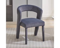 SINGULARITY Fauteuil-Loungestoel-Eenpersoons-Stoel-59x60x79 cm-Velvet-Licht 150 kg-Grijs