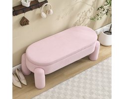 SINGULARITY Opbergbank-met-opbergruimte-Premium Chenille stof-Solid Wood frame-Non-Slip bank-Roze