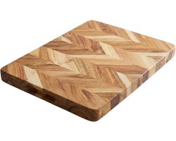 SINIA Living® - Acacia Snijplank XL - Tapasplank - Acaciahout - 29.5 cm x 39.5 cm x 3 cm - Duurzaam - Houten snijplanken - Handgrepen - Handvaten - Hakblok - Extra dik - Snijplanken - Snijplank hout - Luxe - borrelplank - Kaasplank