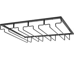 Sinia Living - Wijnglazenhouder – Ophangrek tot 12 wijnglazen – Zwart – Onderbouw Montage - Wijn - Wijnliefhebbers - Wijn - glazen - Horeca - Modern - Hangend - Witte wijn - Rode Wijn