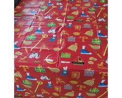 Sinterklaas tafelkleed 180x120 cm rood herbruikbaar - Sint en piet tafellaken met sinterklaas print voor kinderen - 5 december - pakjesavond