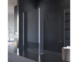 SIRHONA Inloopdouchewand 100 x 200 cm, glas 8 mm met NANO-coating, met 30 cm draaibare douchedeur vaste wand Walk in, met vaste houder